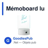 Mémoboard lumineux à LED personnalisable avec logo - LEDMEMO - Miniature 6