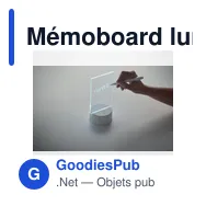 Mémoboard lumineux à LED personnalisable avec logo - LEDMEMO - Miniature 7