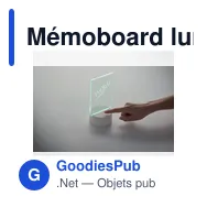 Mémoboard lumineux à LED personnalisable avec logo - LEDMEMO - Miniature 9