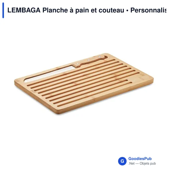 Planche à pain personnalisable avec couteau et logo d'entreprise - Image 1