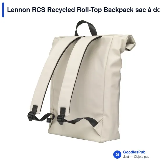 Sac à dos personnalisé Lennon RCS Recycled Roll-Top avec logo - Image 2