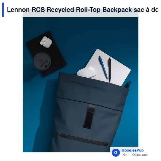 Sac à dos personnalisé Lennon RCS Recycled Roll-Top avec logo - Image 12