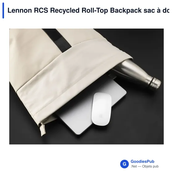 Sac à dos personnalisé Lennon RCS Recycled Roll-Top avec logo - Image 4