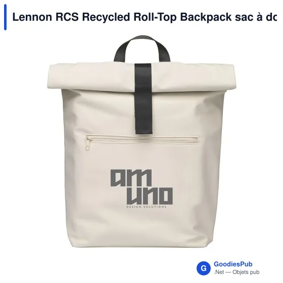 Sac à dos personnalisé Lennon RCS Recycled Roll-Top avec logo - Image 5