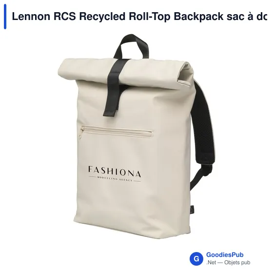 Sac à dos personnalisé Lennon RCS Recycled Roll-Top avec logo - Image 6