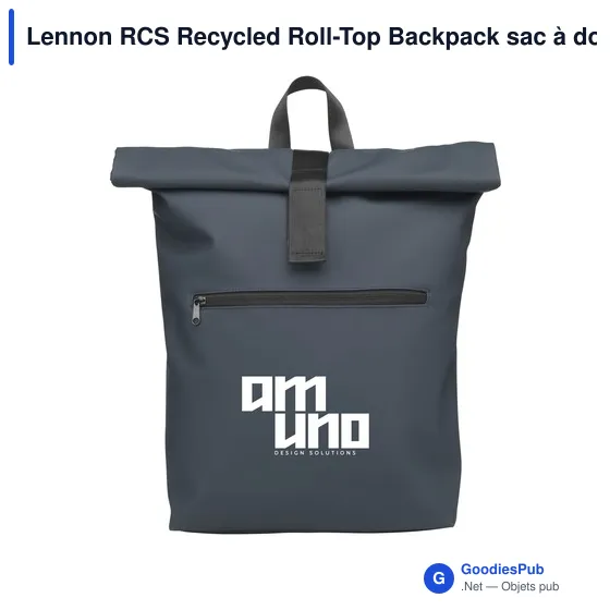 Sac à dos personnalisé Lennon RCS Recycled Roll-Top avec logo - Image 7
