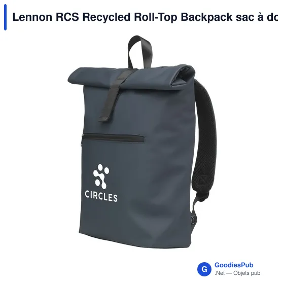 Sac à dos personnalisé Lennon RCS Recycled Roll-Top avec logo - Image 8