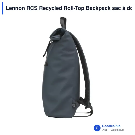 Sac à dos personnalisé Lennon RCS Recycled Roll-Top avec logo - Image 9