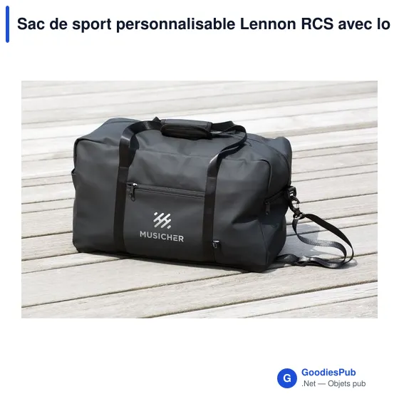 Sac de sport personnalisable Lennon RCS avec logo - Image 4