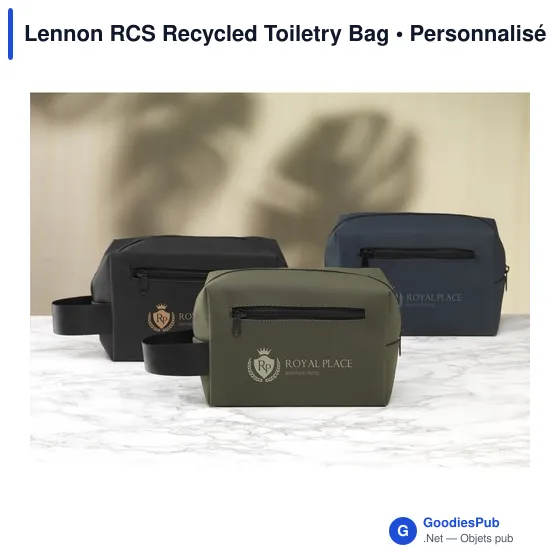 Trousse de toilette personnalisable Lennon RCS avec logo - Image 12