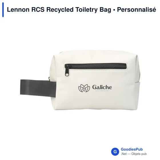 Trousse de toilette personnalisable Lennon RCS avec logo - Image 3