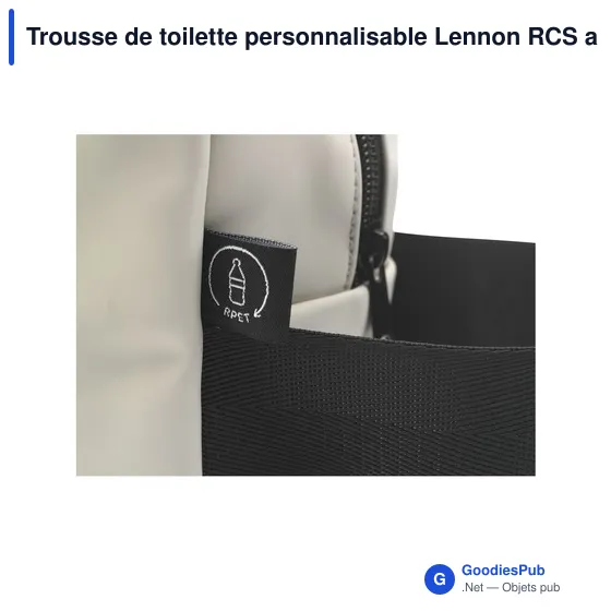 Trousse de toilette personnalisable Lennon RCS avec logo - Image 5