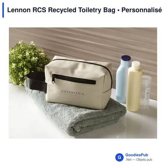 Trousse de toilette personnalisable Lennon RCS avec logo - Image 6
