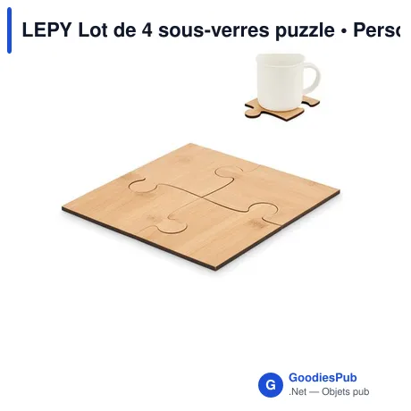 LEPY Lot de 4 sous-verres puzzle