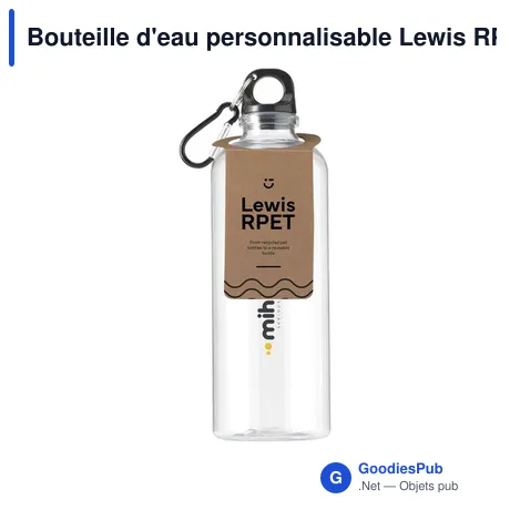 Bouteille d'eau personnalisable Lewis RPET 630 ml avec logo
