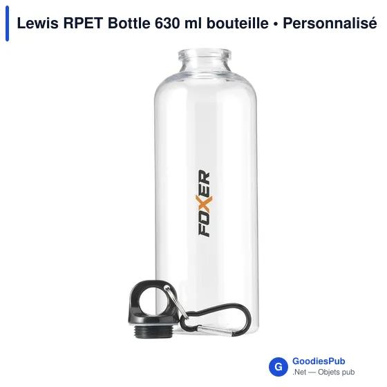 Bouteille d'eau personnalisable Lewis RPET 630 ml avec logo - Image 2