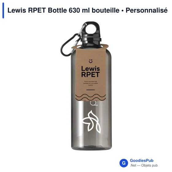 Bouteille d'eau personnalisable Lewis RPET 630 ml avec logo - Image 5