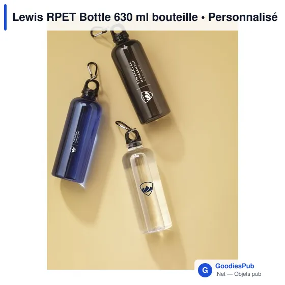 Bouteille d'eau personnalisable Lewis RPET 630 ml avec logo - Image 10