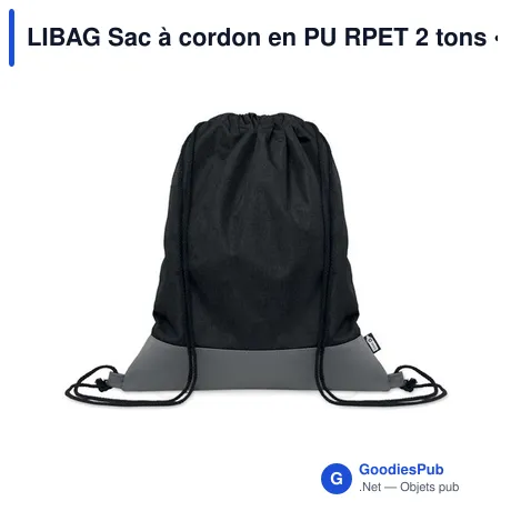 LIBAG Sac à cordon en PU RPET 2 tons