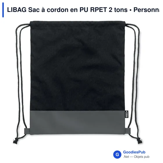 LIBAG Sac à cordon en PU RPET 2 tons - Image 3