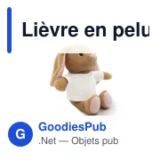 Peluche personnalisable Lièvre en RPET avec logo - Jumpie - Miniature 3