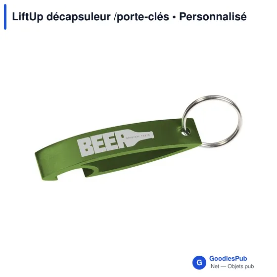 Décapsuleur porte-clés personnalisable en aluminium - LiftUpavec logo - Image 4
