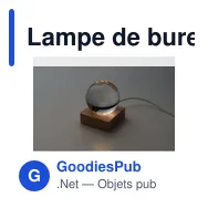 Lampe de bureau personnalisable LIGHT Sphère en verre LED avec logo - Miniature 3