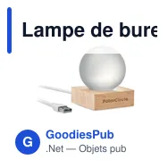 Lampe de bureau personnalisable LIGHT Sphère en verre LED avec logo - Miniature 6