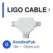 LIGO CABLE Câble avec adaptateur 3 en 1 - Miniature 2