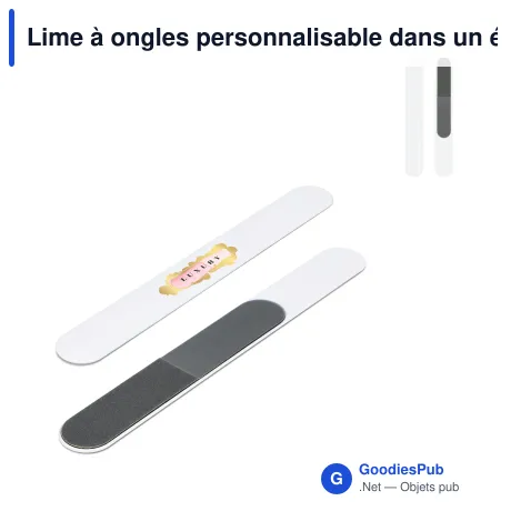Lime à ongles personnalisable dans un étui avec logo - Étui blanc