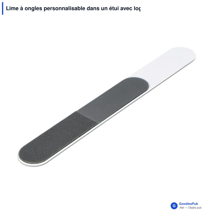 Lime à ongles personnalisable dans un étui avec logo - Étui blanc - Image 2