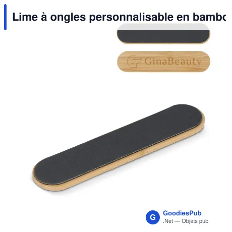 Lime à ongles personnalisable en bambou avec logo - Bambou naturel