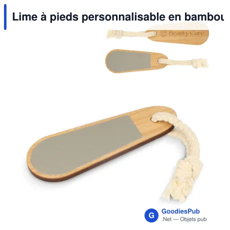 Lime à pieds personnalisable en bambou avec logo - Bambou naturel