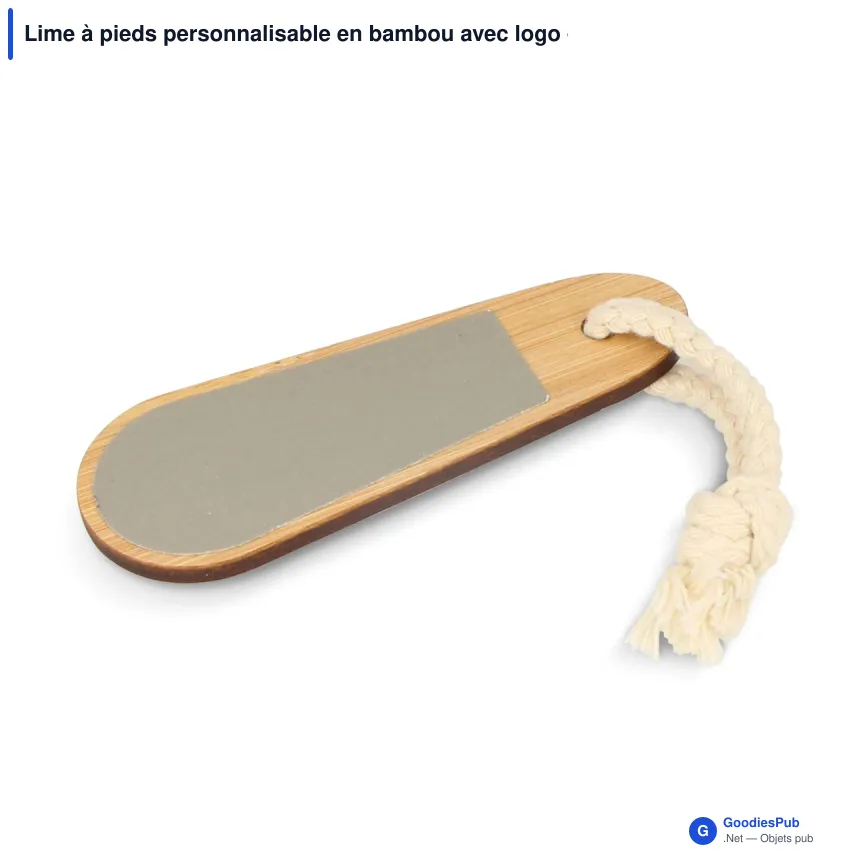Lime à pieds personnalisable en bambou avec logo - Bambou naturel - Image 2