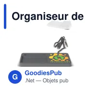 Organiseur de bureau personnalisable en calcaire avec chargeur sans fil 5W et logo - Miniature 1
