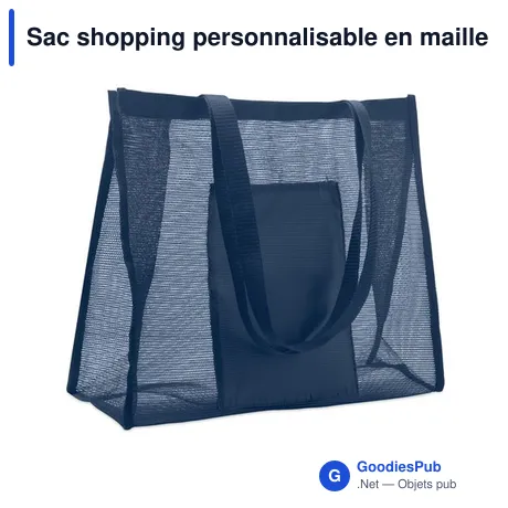 Sac shopping personnalisable en maille RPET avec logo - LIMP