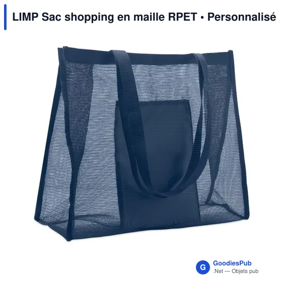 Sac shopping personnalisable en maille RPET avec logo - LIMP - Image 1