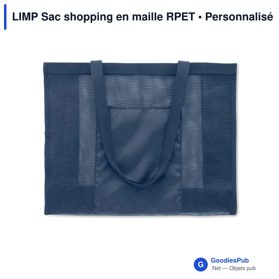 Sac shopping personnalisable en maille RPET avec logo - LIMP - Image 2