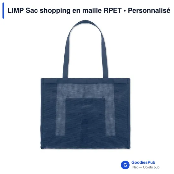 Sac shopping personnalisable en maille RPET avec logo - LIMP - Image 4