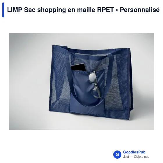 Sac shopping personnalisable en maille RPET avec logo - LIMP - Image 5
