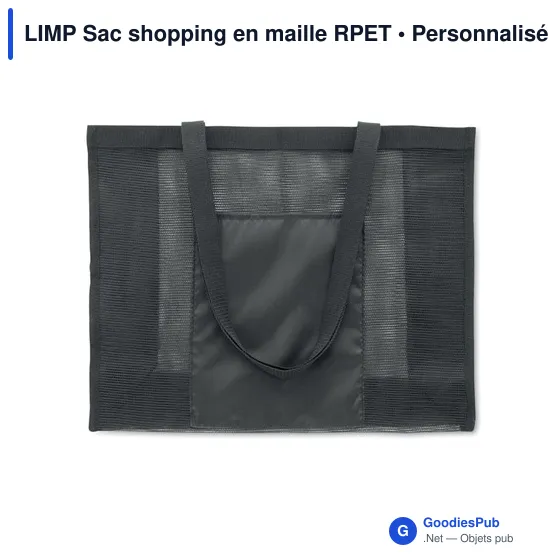 Sac shopping personnalisable en maille RPET avec logo - LIMP - Image 7