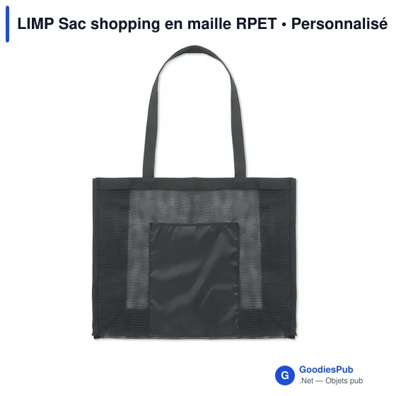 Sac shopping personnalisable en maille RPET avec logo - LIMP - Image 8