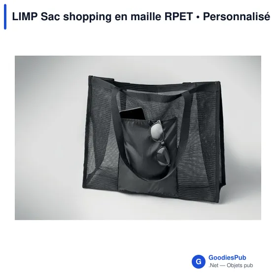 Sac shopping personnalisable en maille RPET avec logo - LIMP - Image 10
