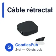 Câble rétractable personnalisable LINEA 100 avec logo - Miniature 1