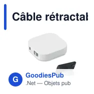 Câble rétractable personnalisable LINEA 100 avec logo - Miniature 11