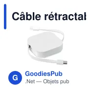 Câble rétractable personnalisable LINEA 100 avec logo - Miniature 12