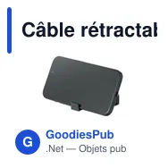 Câble rétractable personnalisable LINEA 100 avec logo - Miniature 3