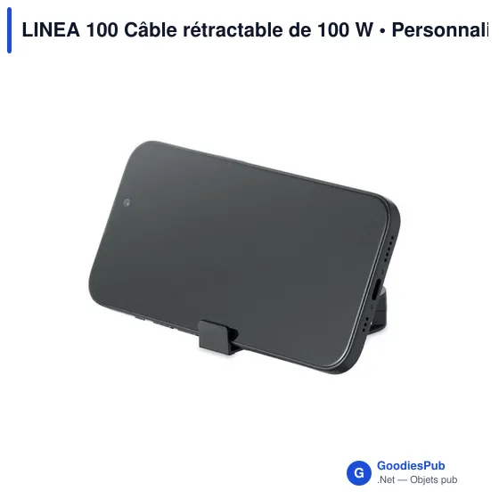 Câble rétractable personnalisable LINEA 100 avec logo - Image 3