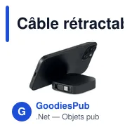 Câble rétractable personnalisable LINEA 100 avec logo - Miniature 4