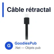 Câble rétractable personnalisable LINEA 100 avec logo - Miniature 8